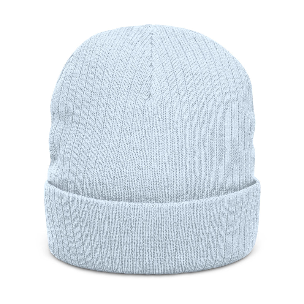 Embroidered Highland Cow Ribbed Knit Beanie — Cozy Farmhouse Winter Hat