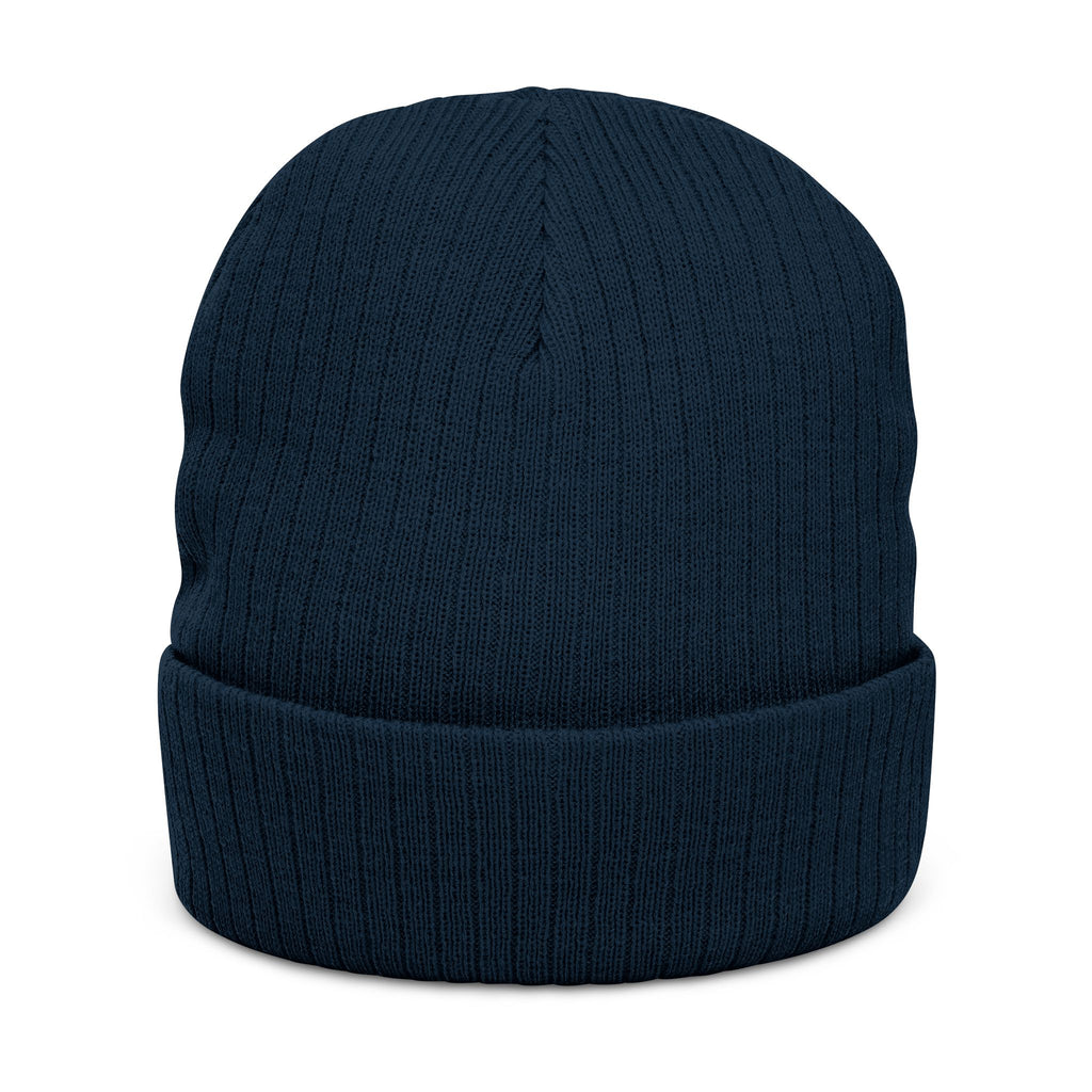 Embroidered Highland Cow Ribbed Knit Beanie — Cozy Farmhouse Winter Hat