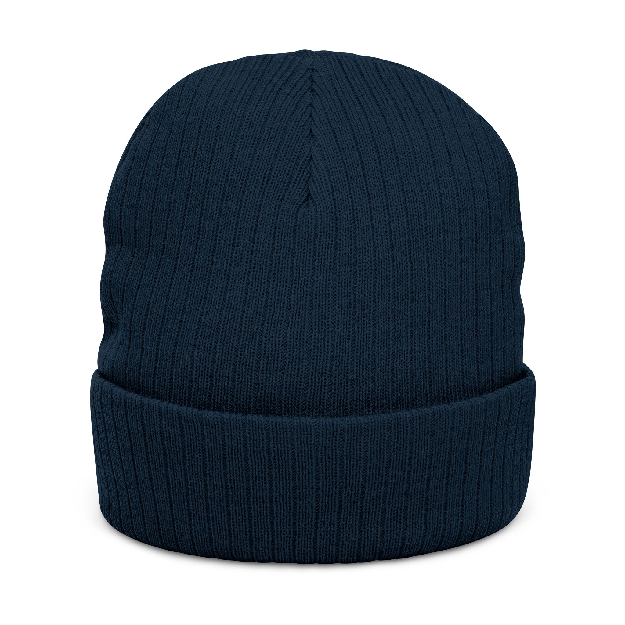 Embroidered Highland Cow Ribbed Knit Beanie — Cozy Farmhouse Winter Hat