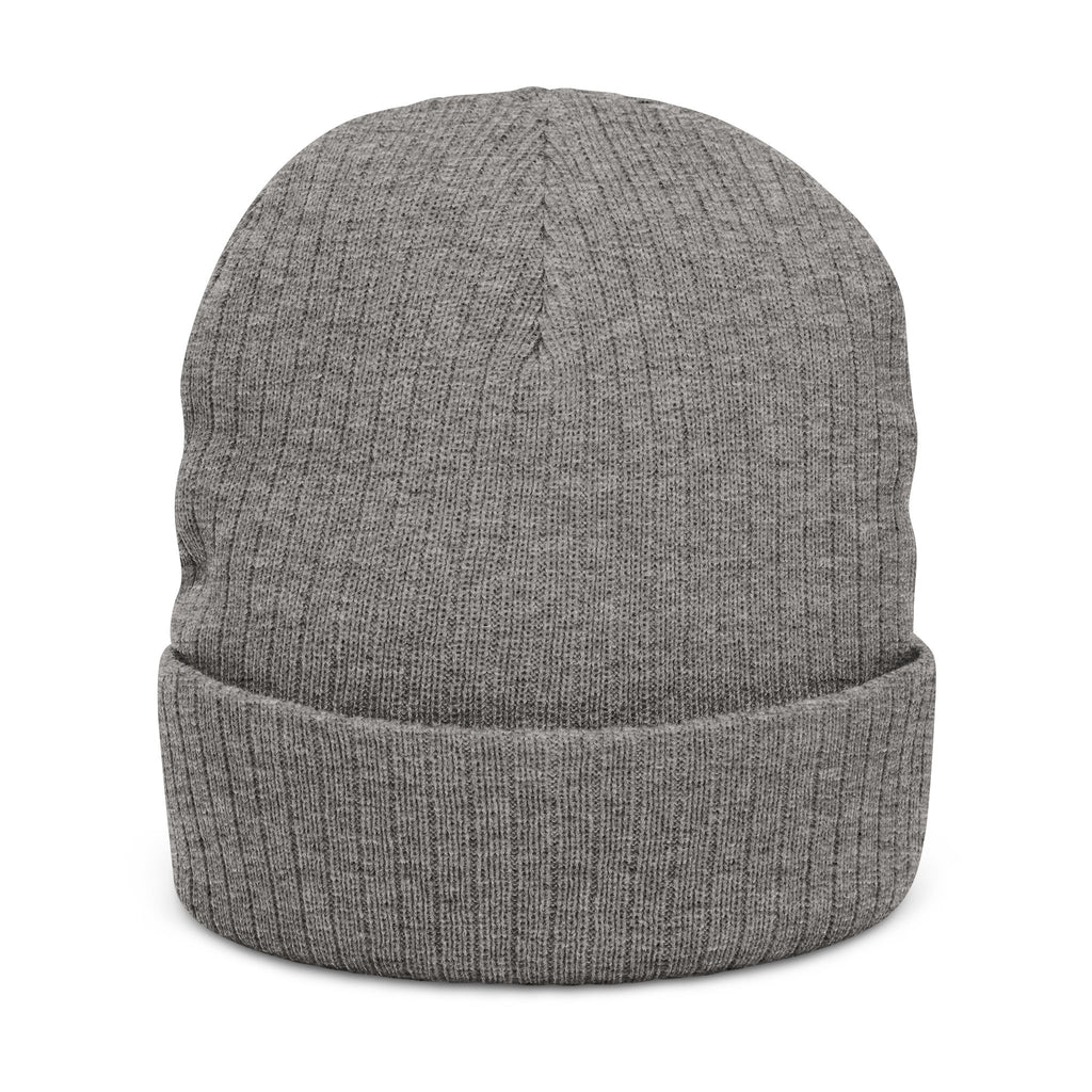Embroidered Highland Cow Ribbed Knit Beanie — Cozy Farmhouse Winter Hat